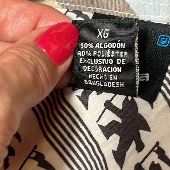 Gotcha PLAID Shirt TAN BLUE BEIGE Button up Short Sleeve Casual Y2K 90s mens XL - Picture 4 of 10